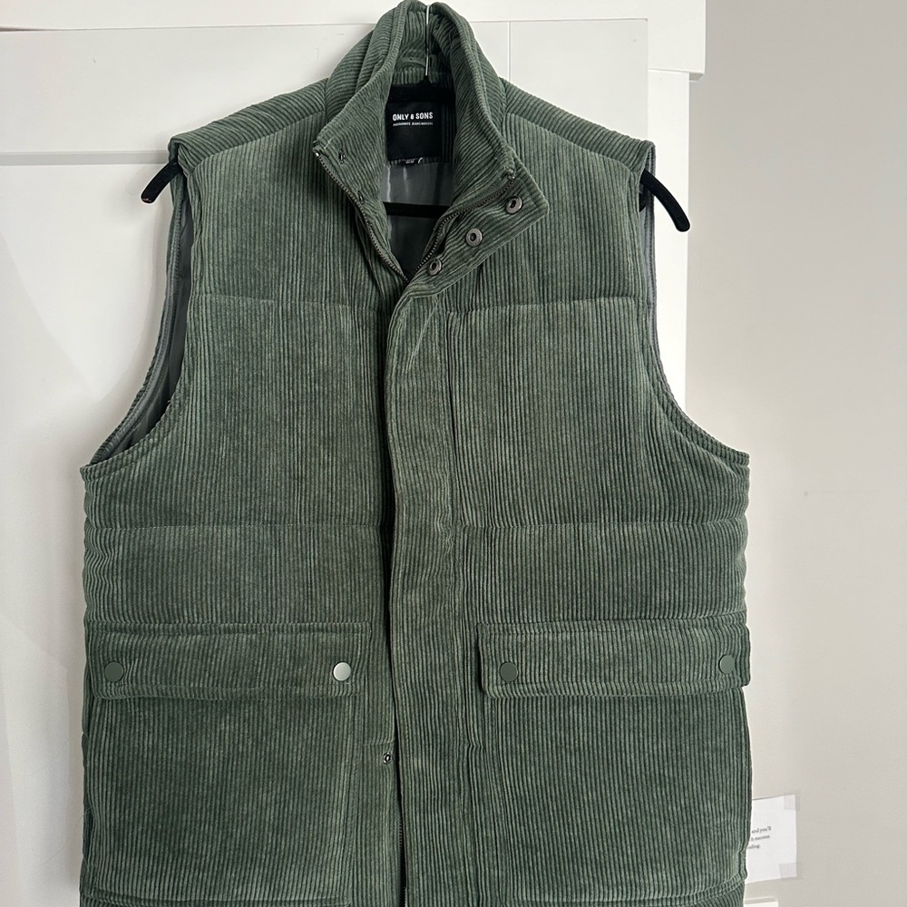Men's Green Corduroy Vest